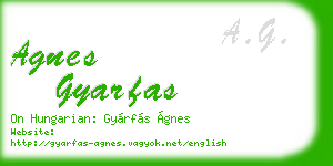 agnes gyarfas business card